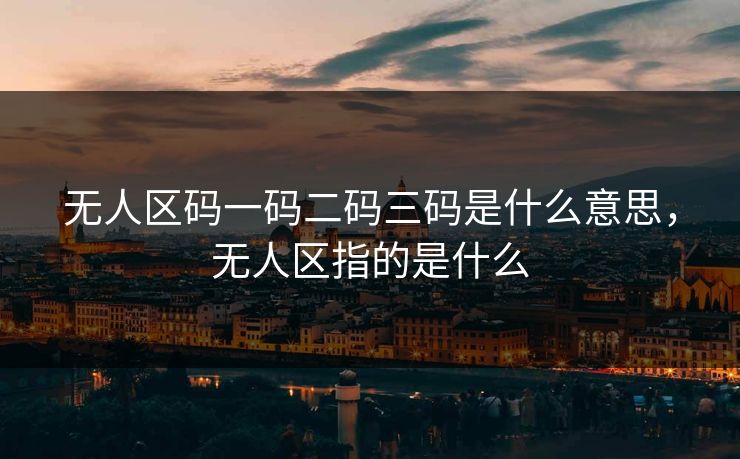 无人区码一码二码三码是什么意思,无人区指的是什么